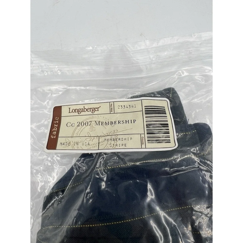 🧺Longaberger Collectors Club 2007 Membership Basket Liner ONLY/Membership Strip